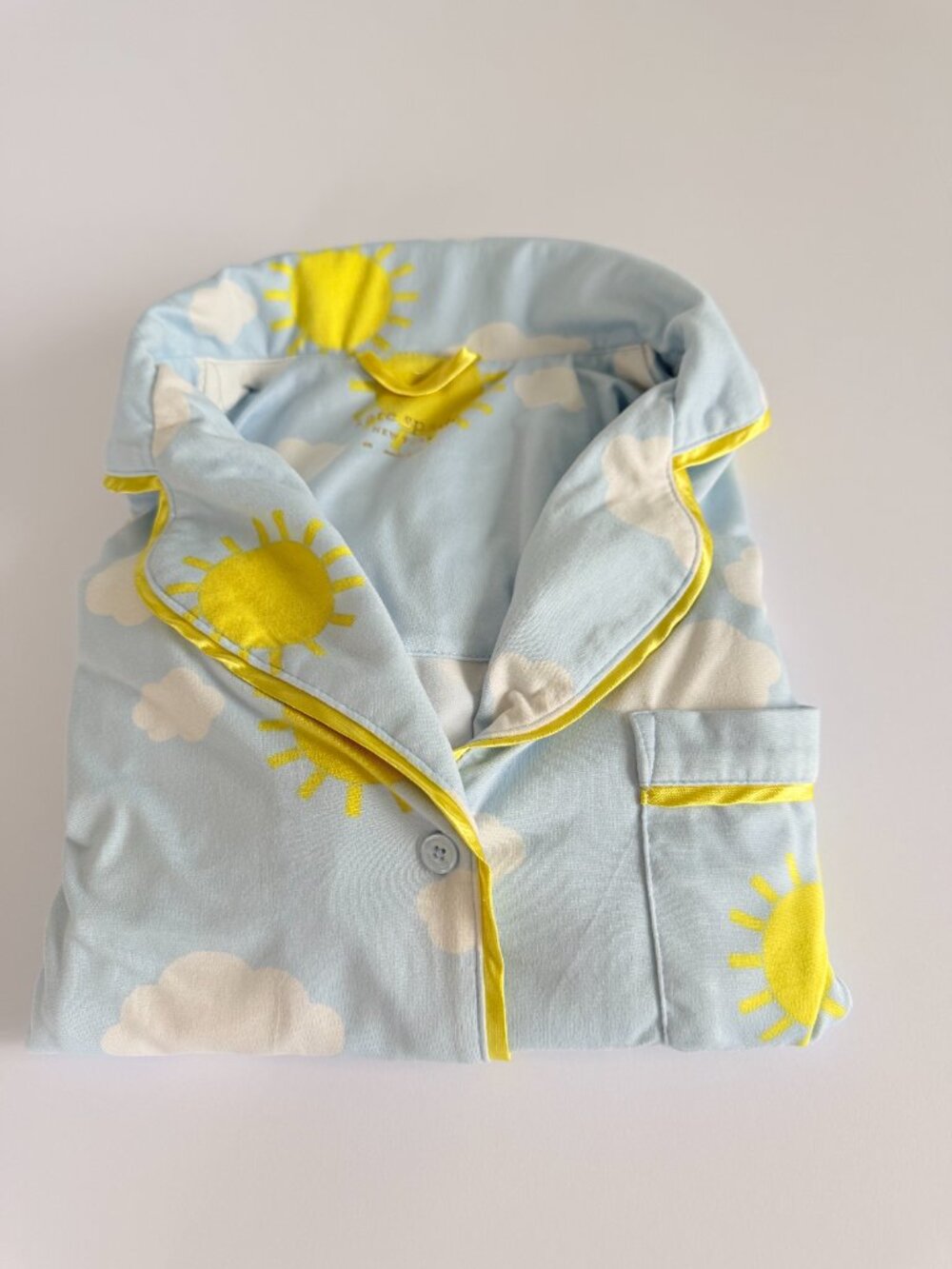 Kate Spade New York Sun & Clouds Pajama Set Women's Short Sleeve Shorts Blue - Picture 8 of 8